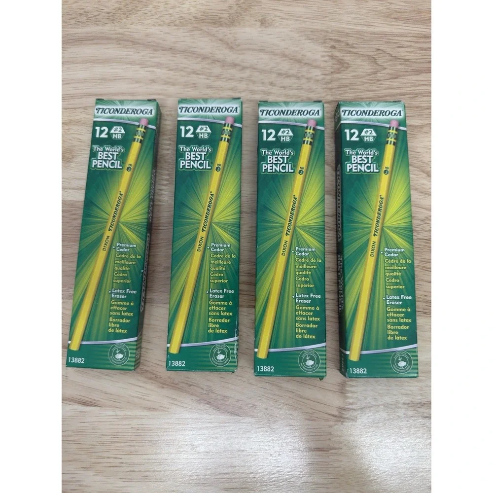 Dixon Ticonderoga #2 Pencils Woodcased Yellow 4 Packs Of 12 + 9 New #20‎